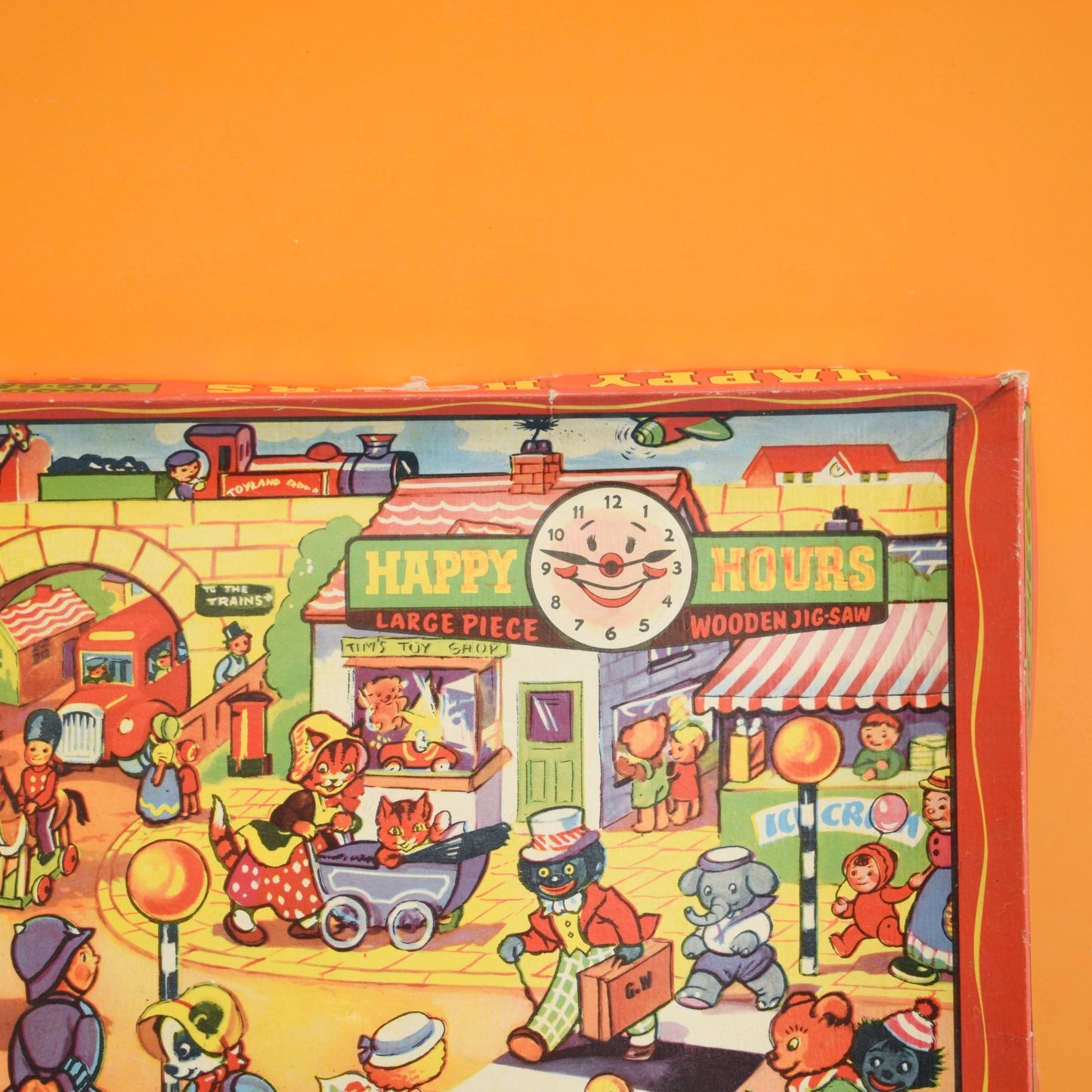 Vintage 1960s Toy Town - Busy Day in ToyTown / Happy Hours - Jigsaw Puzzle
