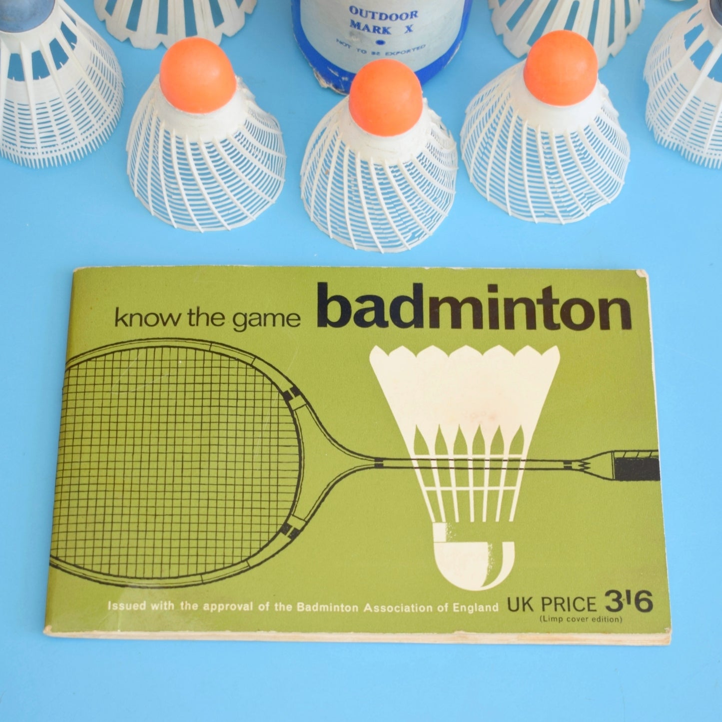 Vintage 1960s Badminton Book & Shuttlecocks
