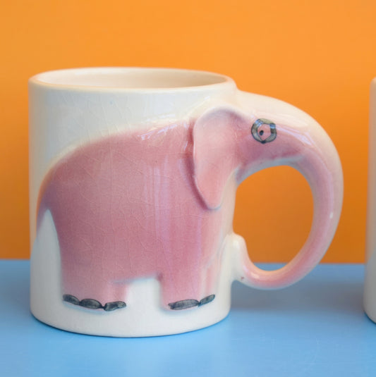 Vintage 1980s Cute Kids Mug - Elephant or Dolphin by Pineapple Retro