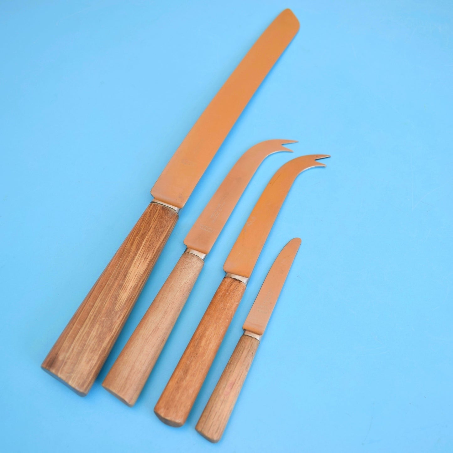 Vintage 1960s Wooden Handled Cheese Knife / Butter Knife