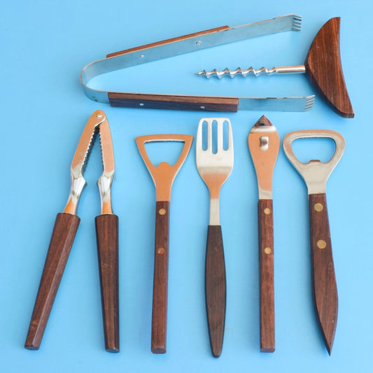 Vintage 1960s Stylish Rosewood Serving Pieces - Bar