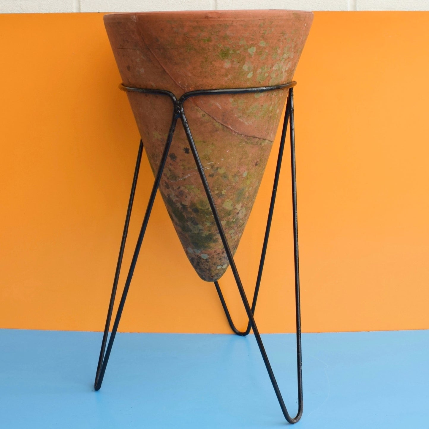 Vintage 1950s Rare Planter - Conical Terracotta / Hairpin - Terrance Conran Plant Life