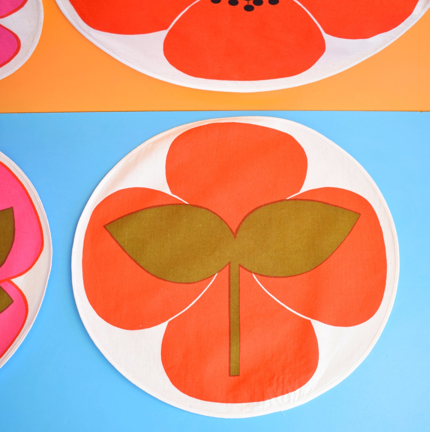 Vintage 1970s Laurids Lonborg Flower Power Placemats x4 by Pineapple Retro