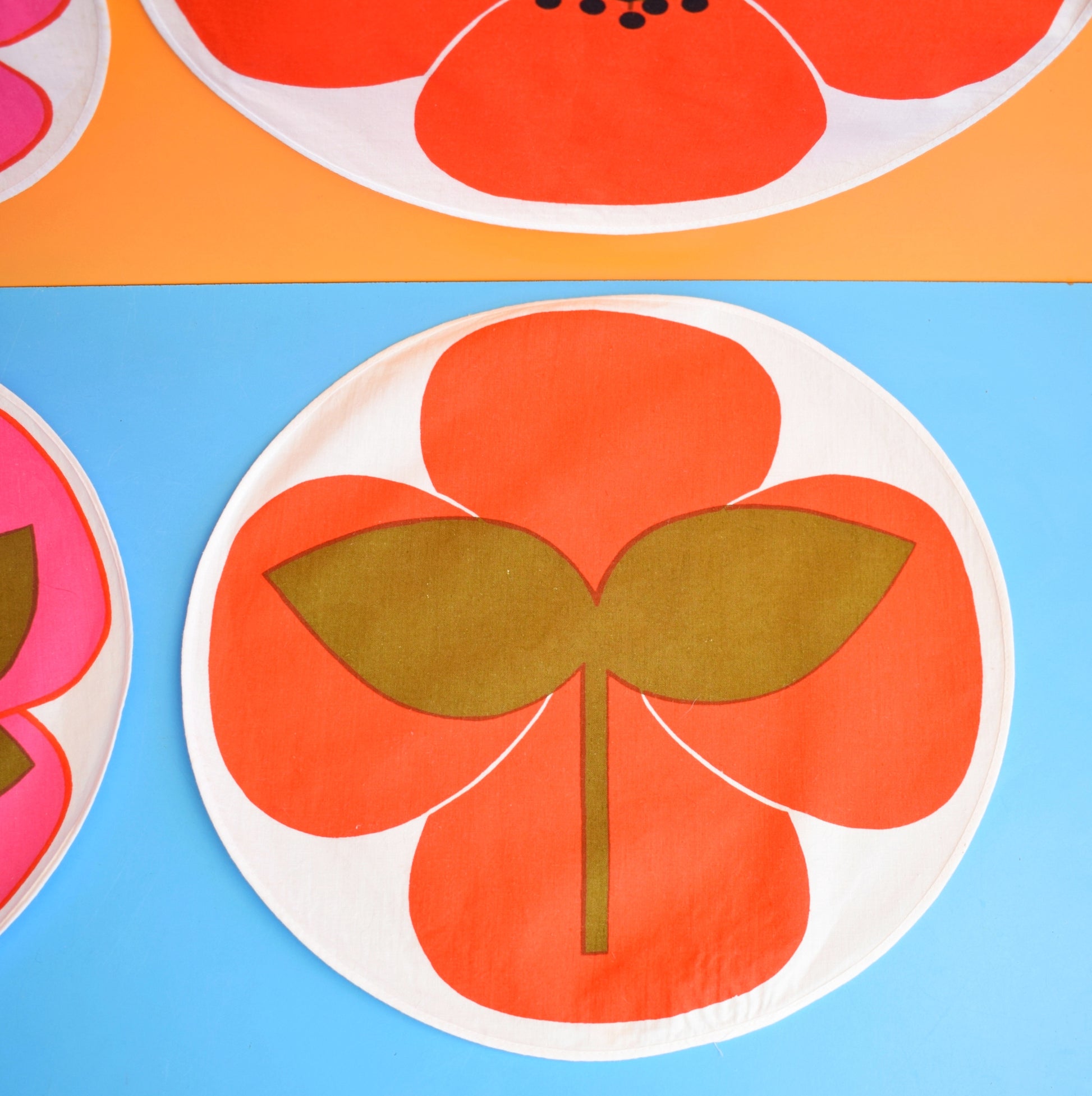 Vintage 1970s Laurids Lonborg Flower Power Placemats x4 by Pineapple Retro