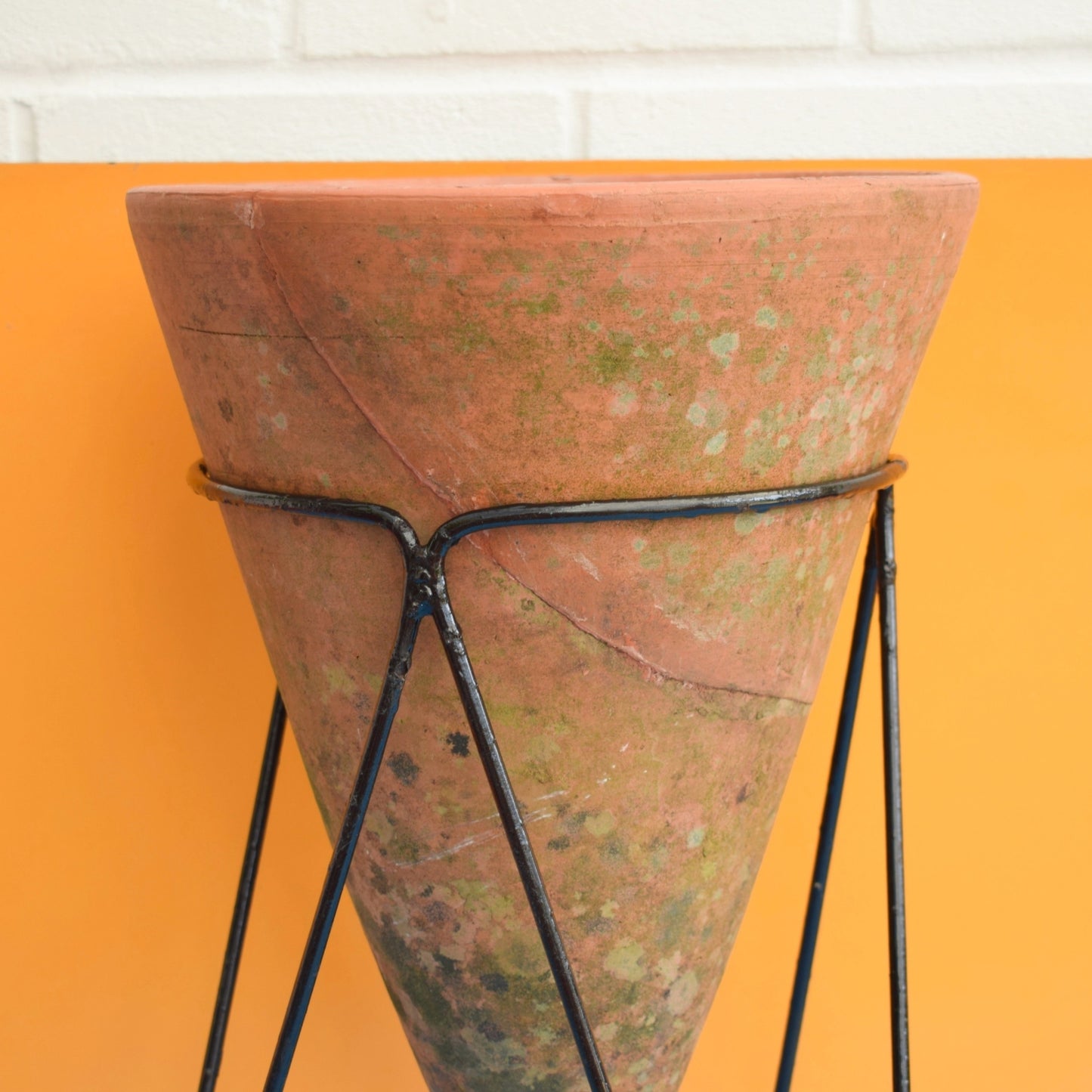 Vintage 1950s Rare Planter - Conical Terracotta / Hairpin - Terrance Conran Plant Life