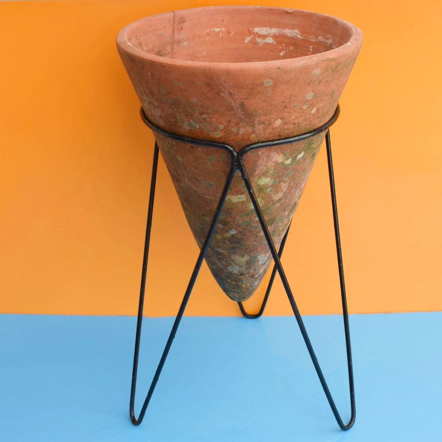 Vintage 1950s Rare Planter - Conical Terracotta / Hairpin - Terrance Conran Plant Life