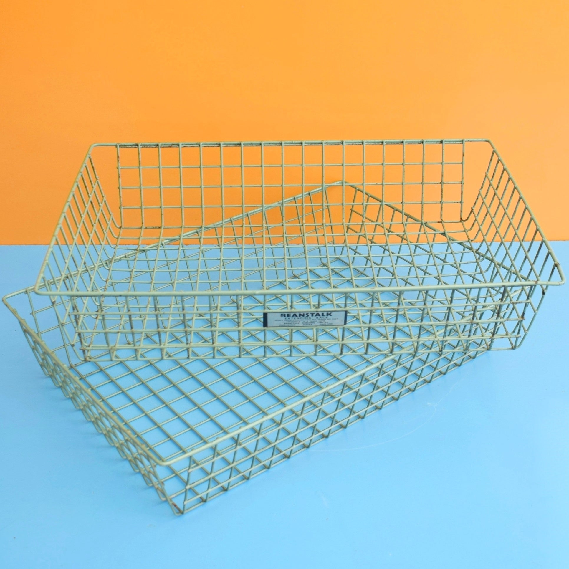 Vintage 1960s Wire Desk Filing Baskets - Beanstalk Design - Sage Green ...