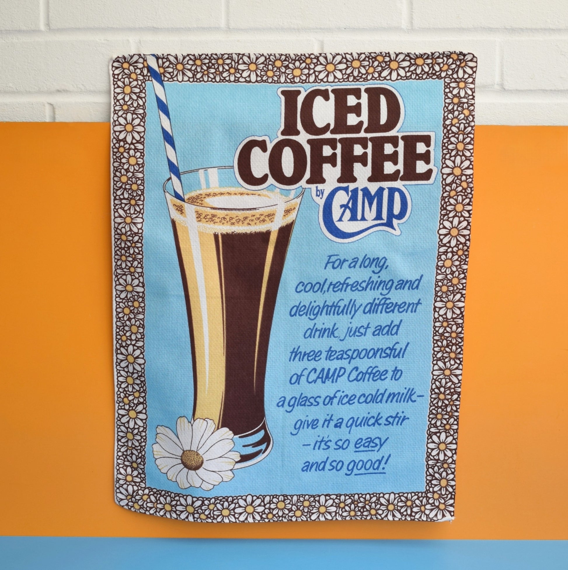 Vintage 1980s Tea Towel - Camp Iced Coffee by Vintage