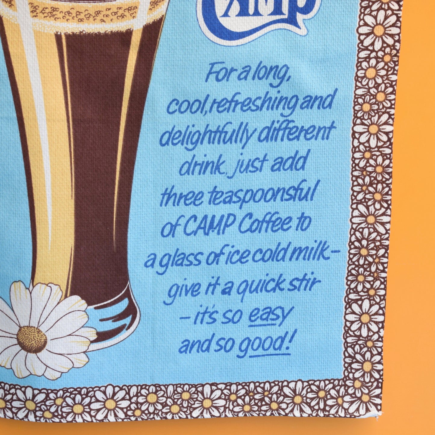 Vintage 1980s Tea Towel - Camp Iced Coffee by Vintage