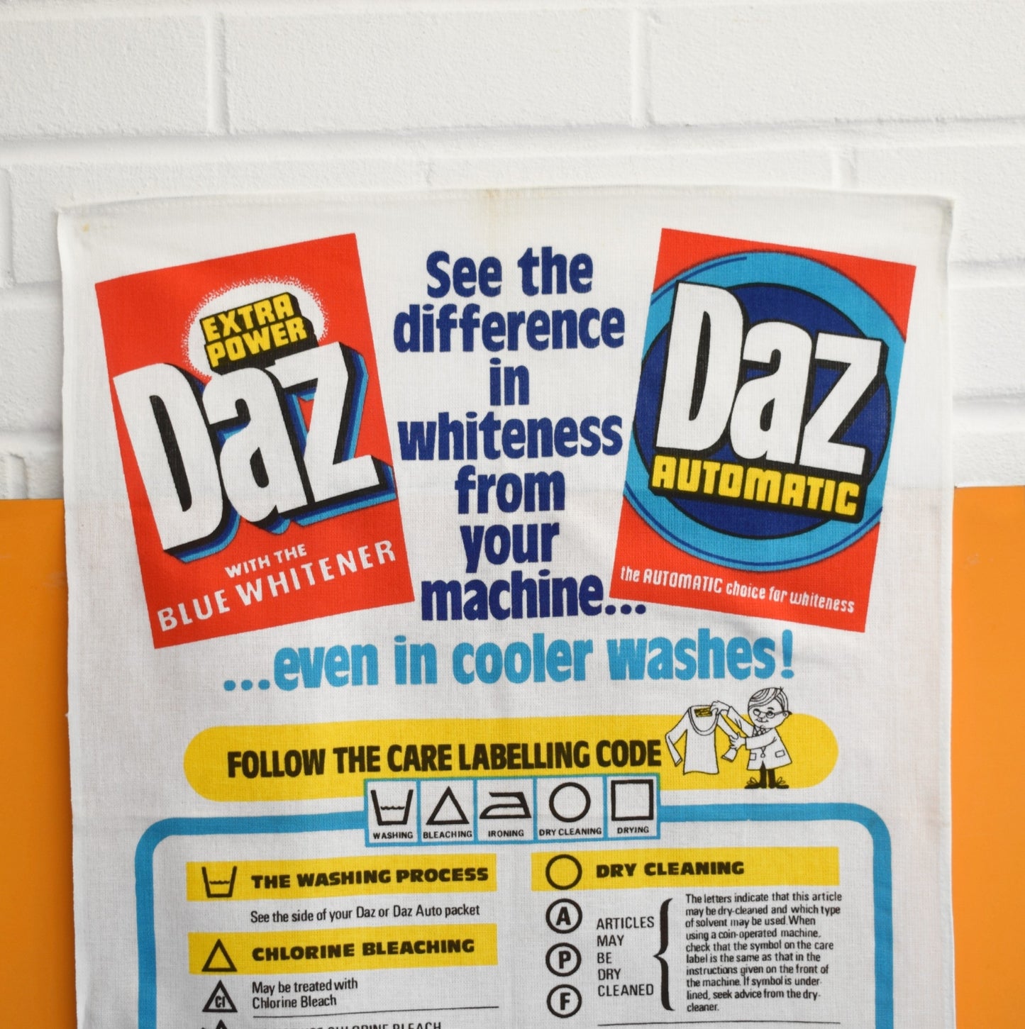 Vintage 1980s Tea Towel - Daz Washing Powder by Vintage