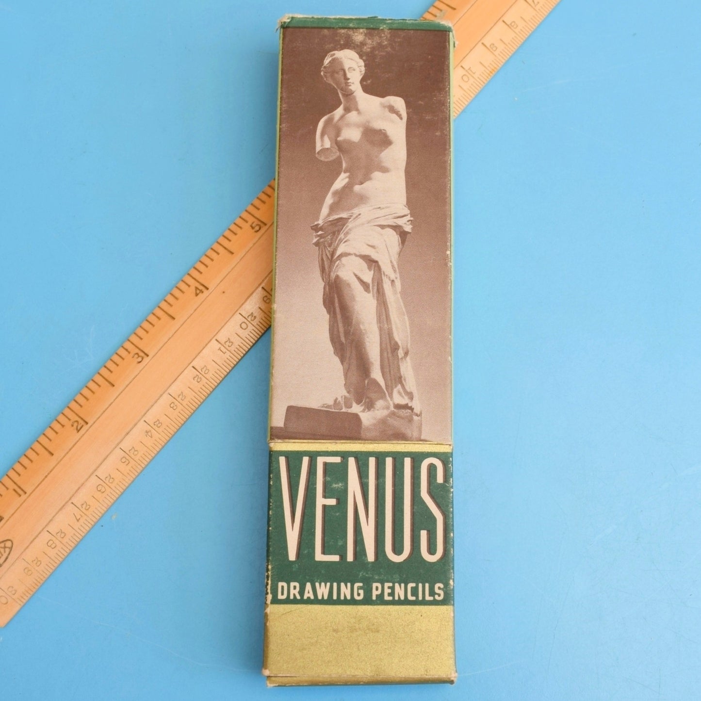 Vintage 1960s Venus Drawing Pencils / Wooden Ruler - Stationary