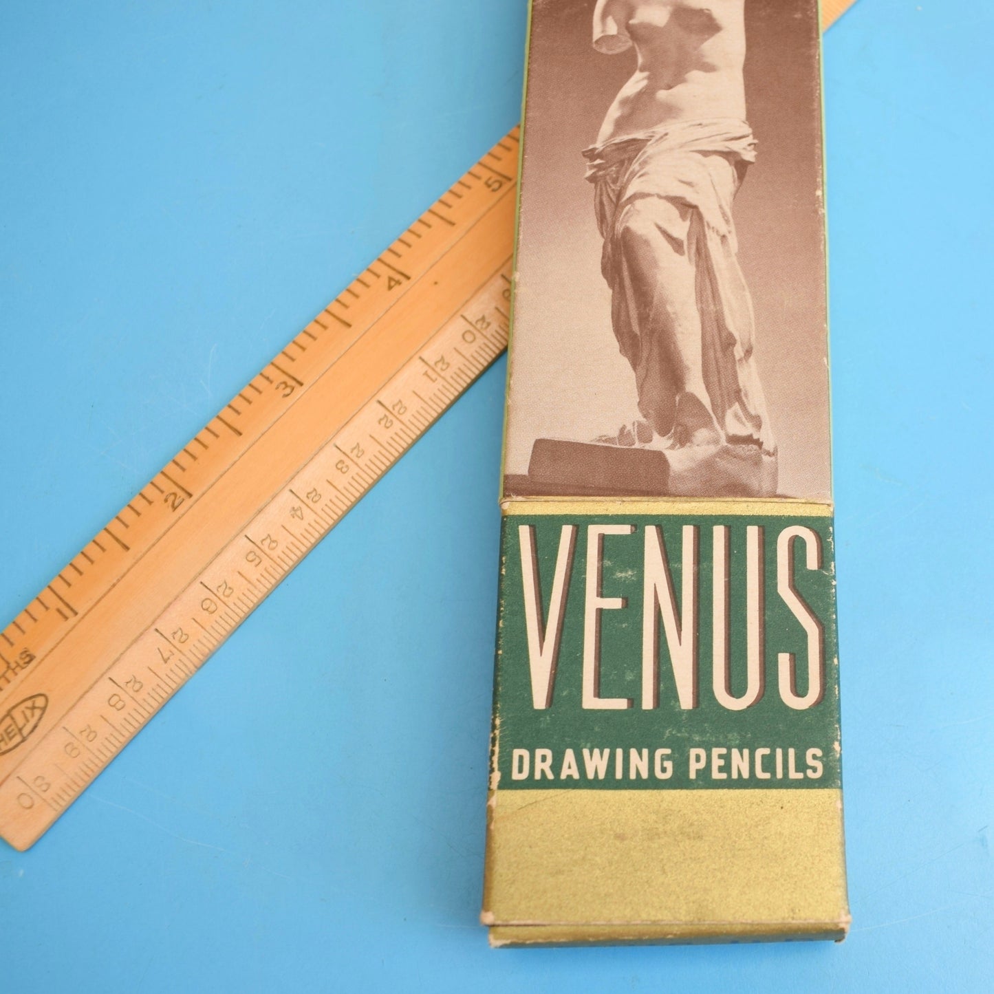 Vintage 1960s Venus Drawing Pencils / Wooden Ruler - Stationary