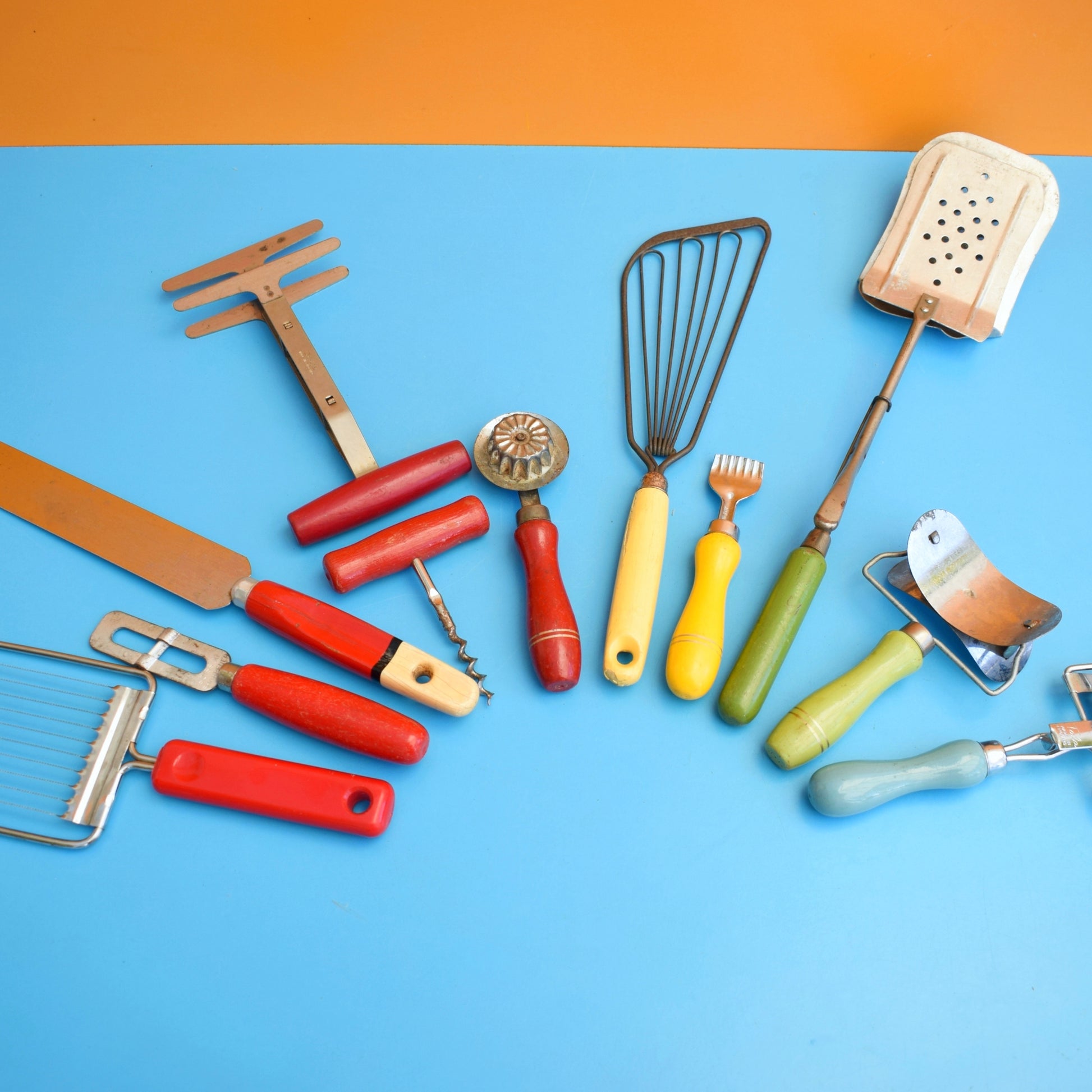 Vintage 1960s Kitchen Utensils - Smaller - Rainbow by Pineapple Retro
