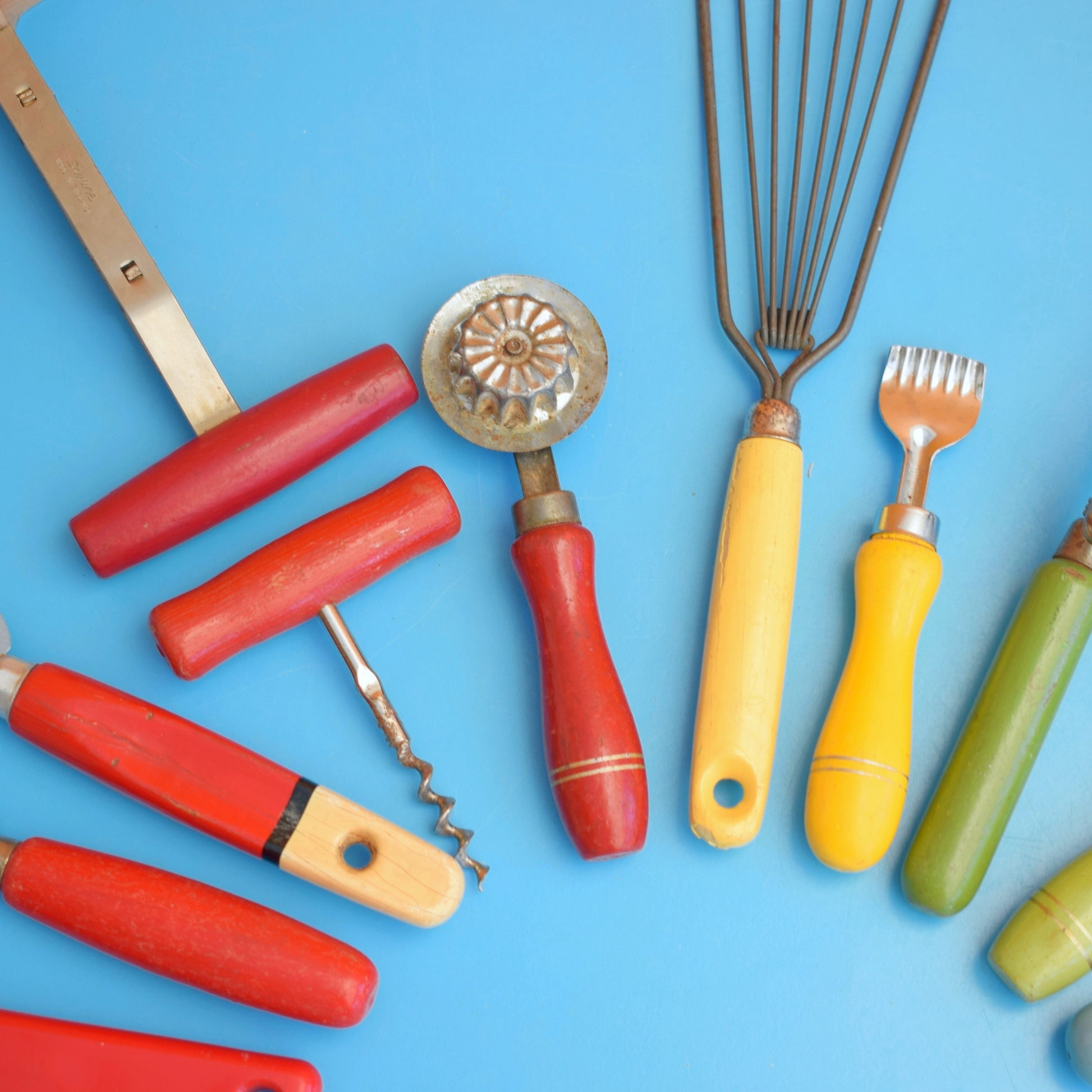 Vintage 1960s Kitchen Utensils - Mixed - Rainbow by Pineapple Retro