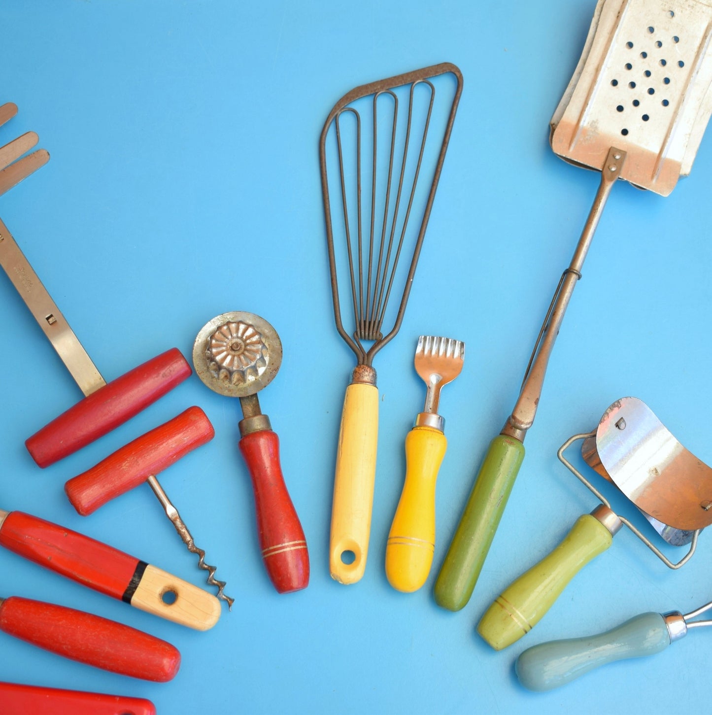 Vintage 1960s Kitchen Utensils - Smaller - Rainbow by Pineapple Retro