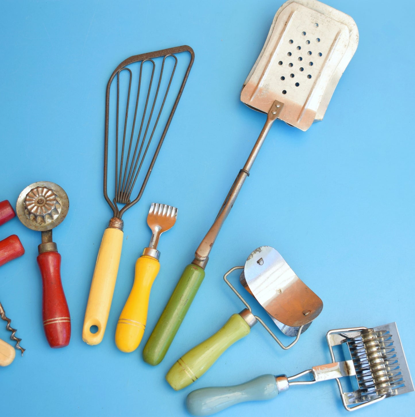 Vintage 1960s Kitchen Utensils - Smaller - Rainbow by Pineapple Retro