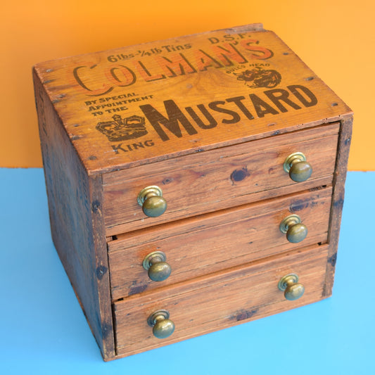 Vintage 1950s Handmade Small Drawers- Colemans Mustard