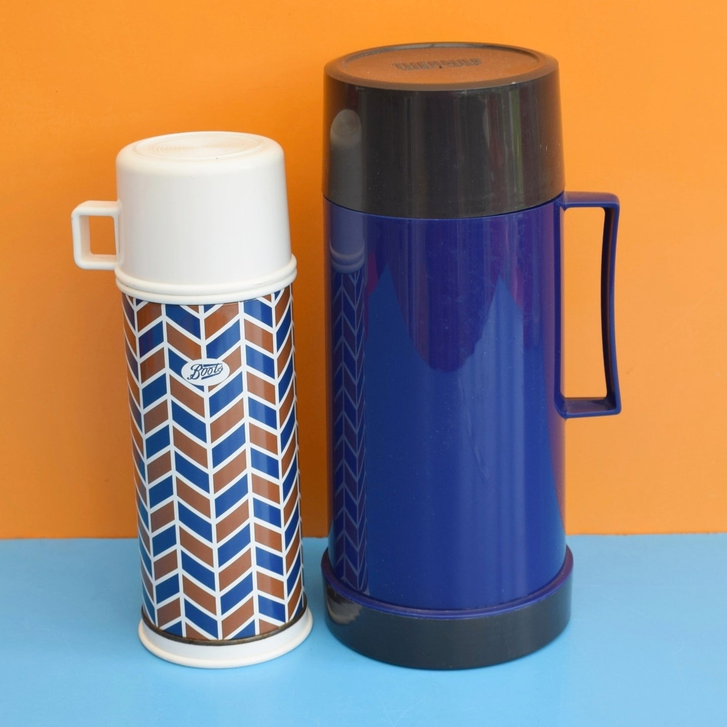 Vintage 1970s Plastic Thermos Flasks - Various