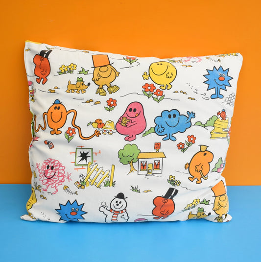 Vintage 1970s Mr Men Fabric Cushion & Pad by Pineapple Retro