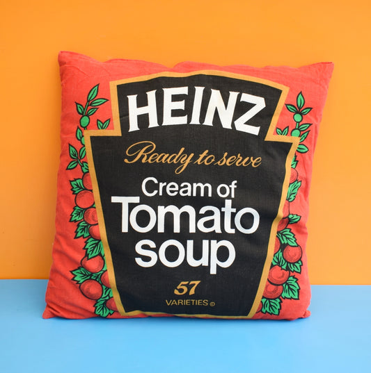 Vintage 1980s Heinz Tomato Soup Cushion - Kitsch by Vintage