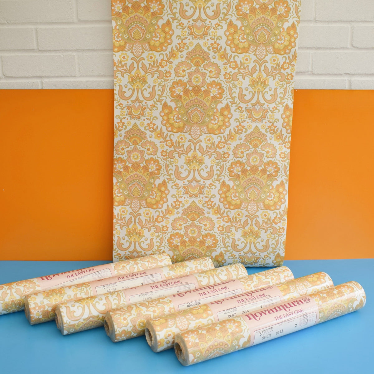 Vintage 1960s Novamura Wallpaper - Multiples Available - Yellow by Pineapple Retro