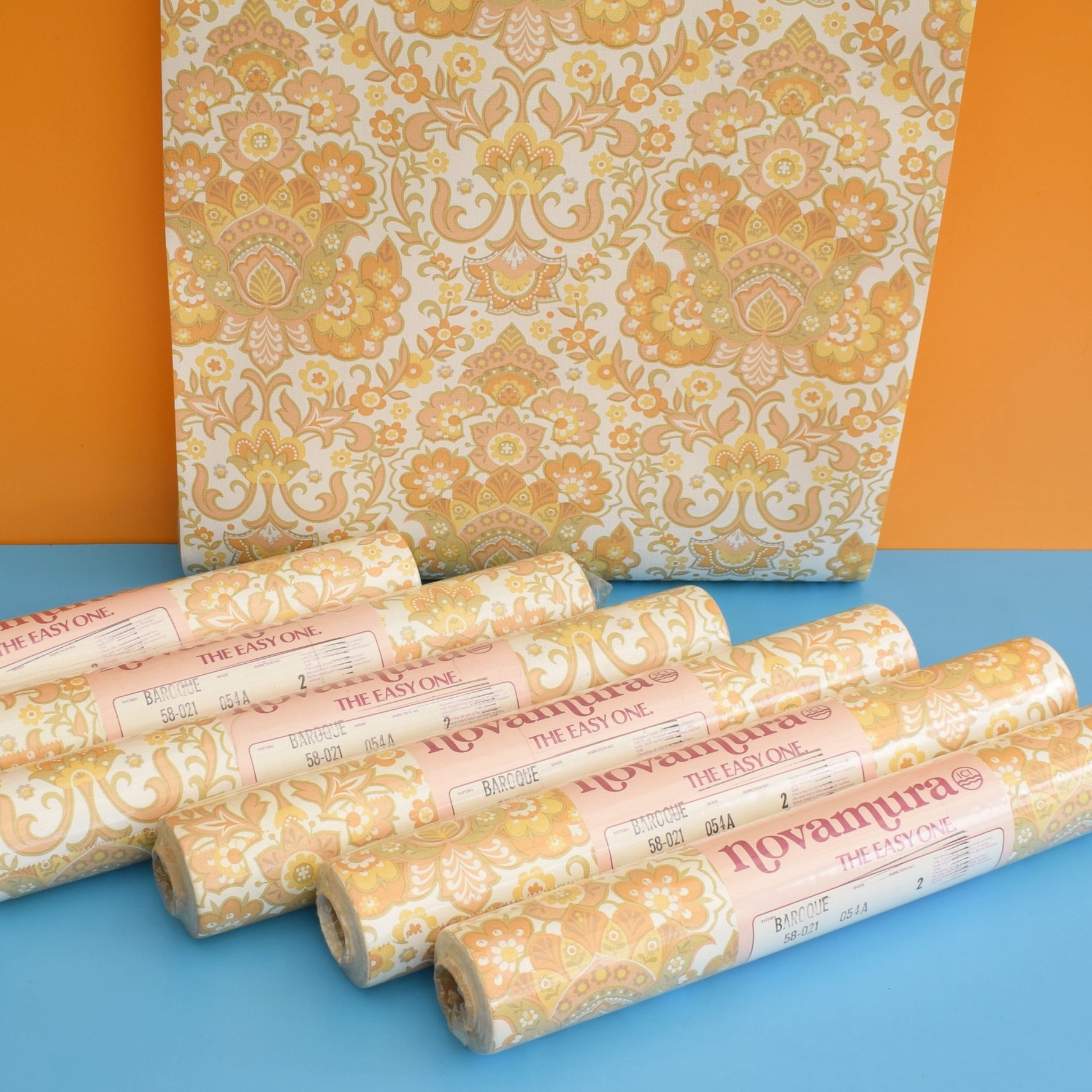 Vintage 1960s Novamura Wallpaper - Multiples Available - Yellow by Pineapple Retro