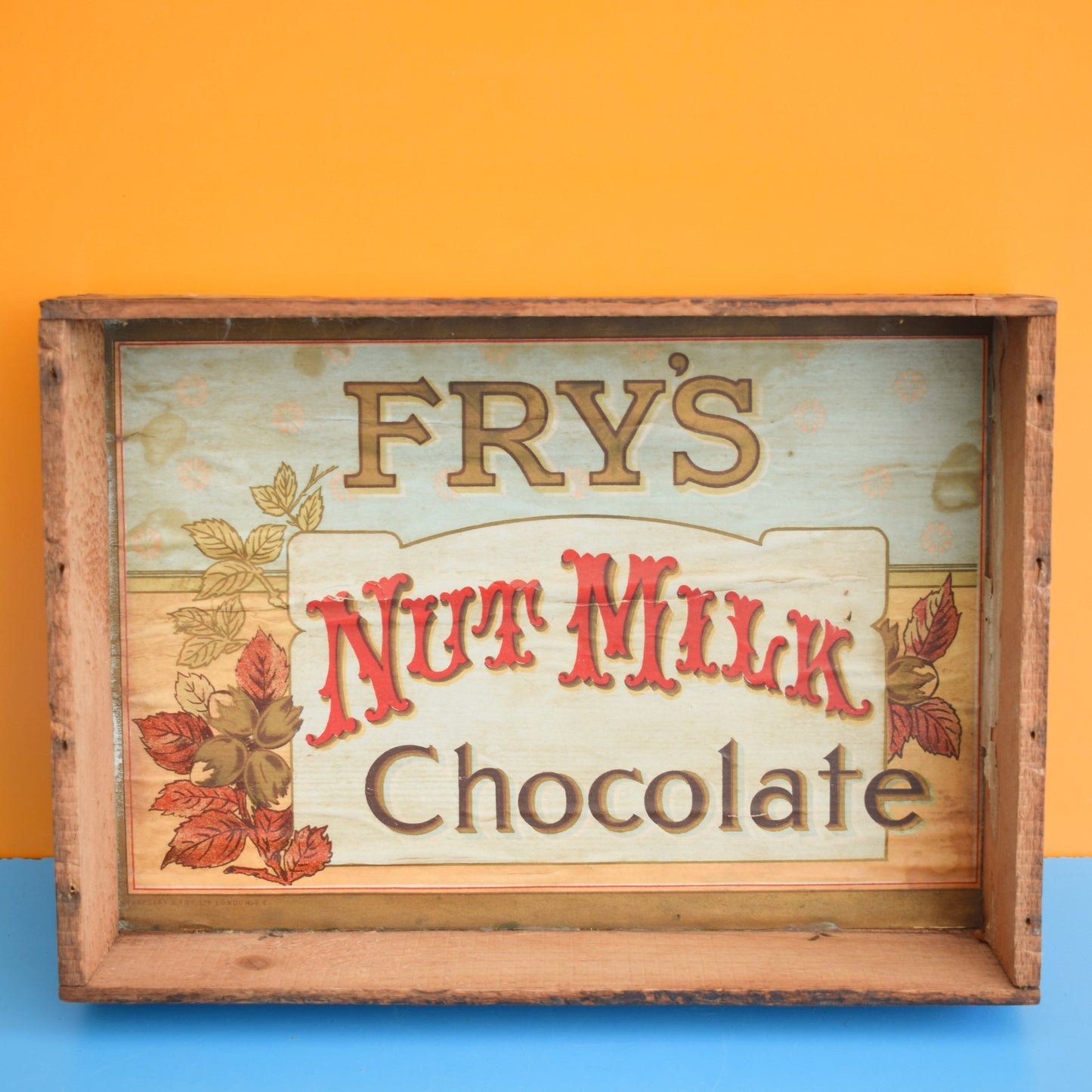 Vintage 1950s Wooden Crate/ Box / Shelf- Frys Nut Milk Chocolate