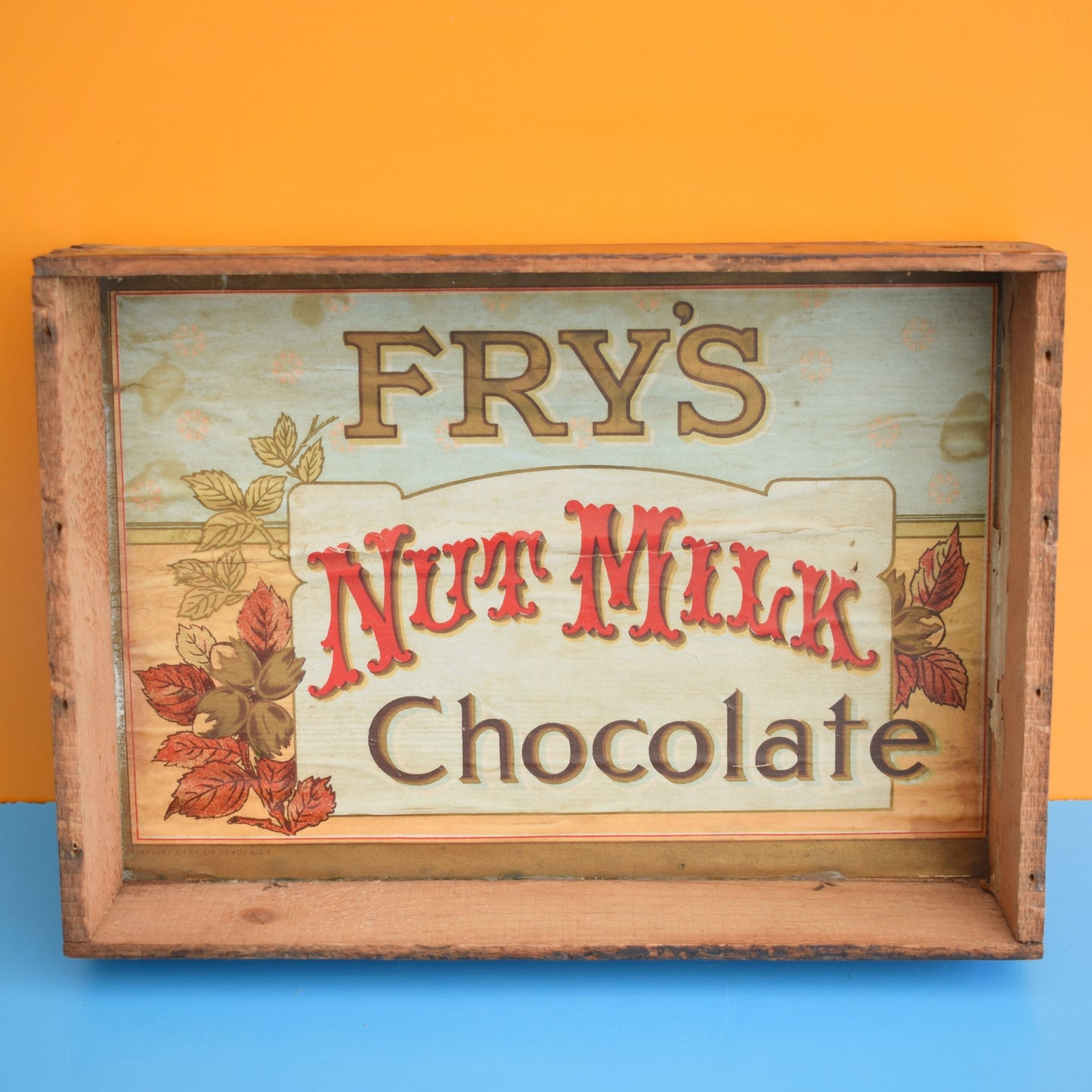 Vintage 1950s Wooden Crate/ Box / Shelf- Frys Nut Milk Chocolate
