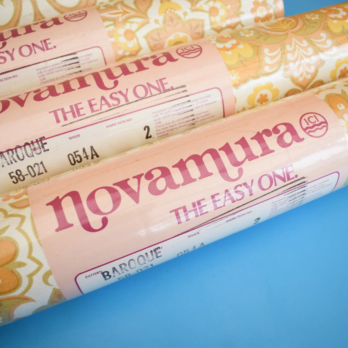 Vintage 1960s Novamura Wallpaper - Multiples Available - Yellow by Pineapple Retro