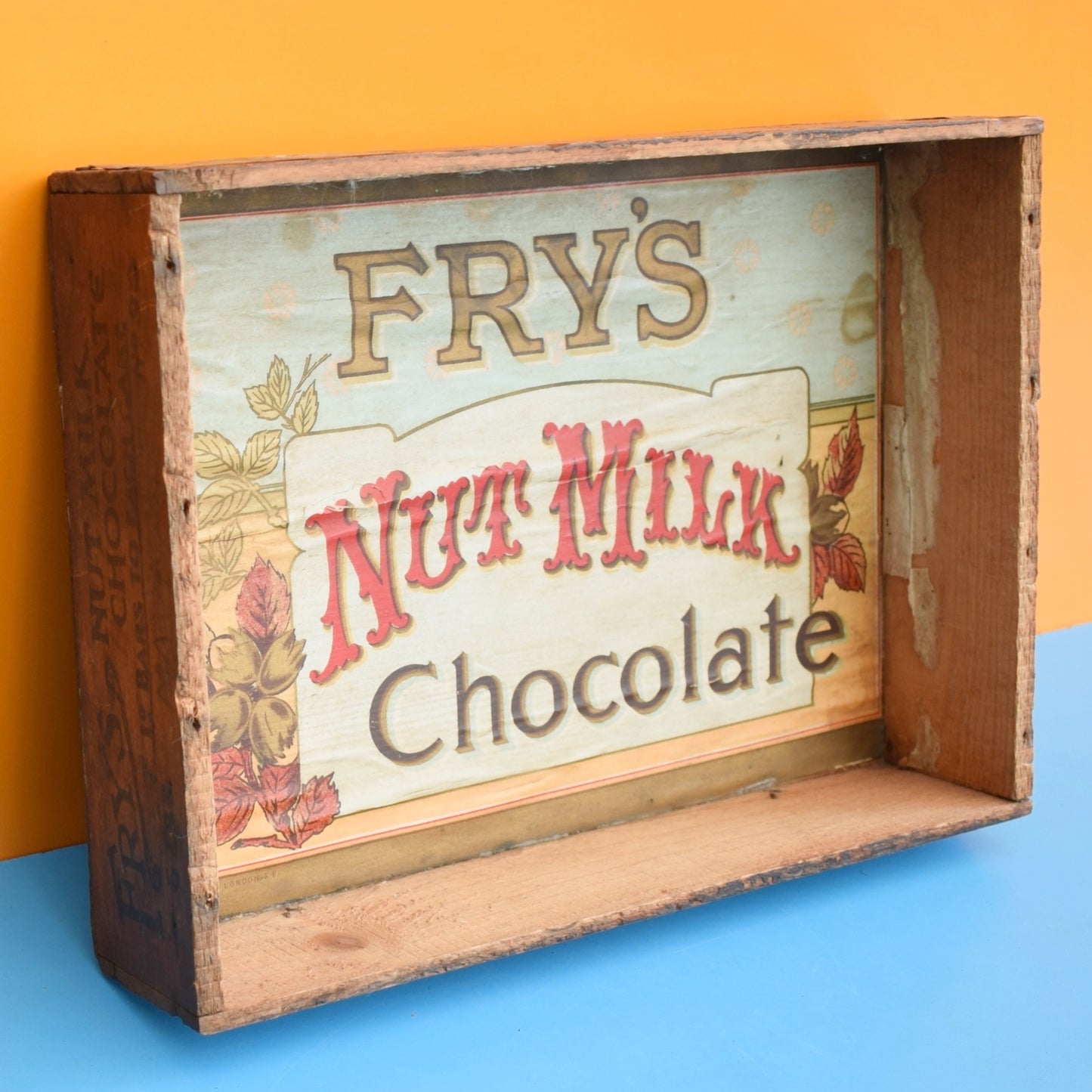 Vintage 1950s Wooden Crate/ Box / Shelf- Frys Nut Milk Chocolate