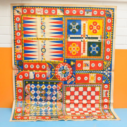 Vintage 1970s Clothkits Games Table Cloth - Games & Vinyl Mat .