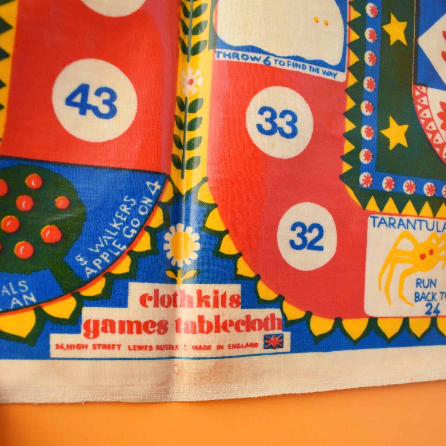 Vintage 1970s Clothkits Games Table Cloth - Games & Vinyl Mat .