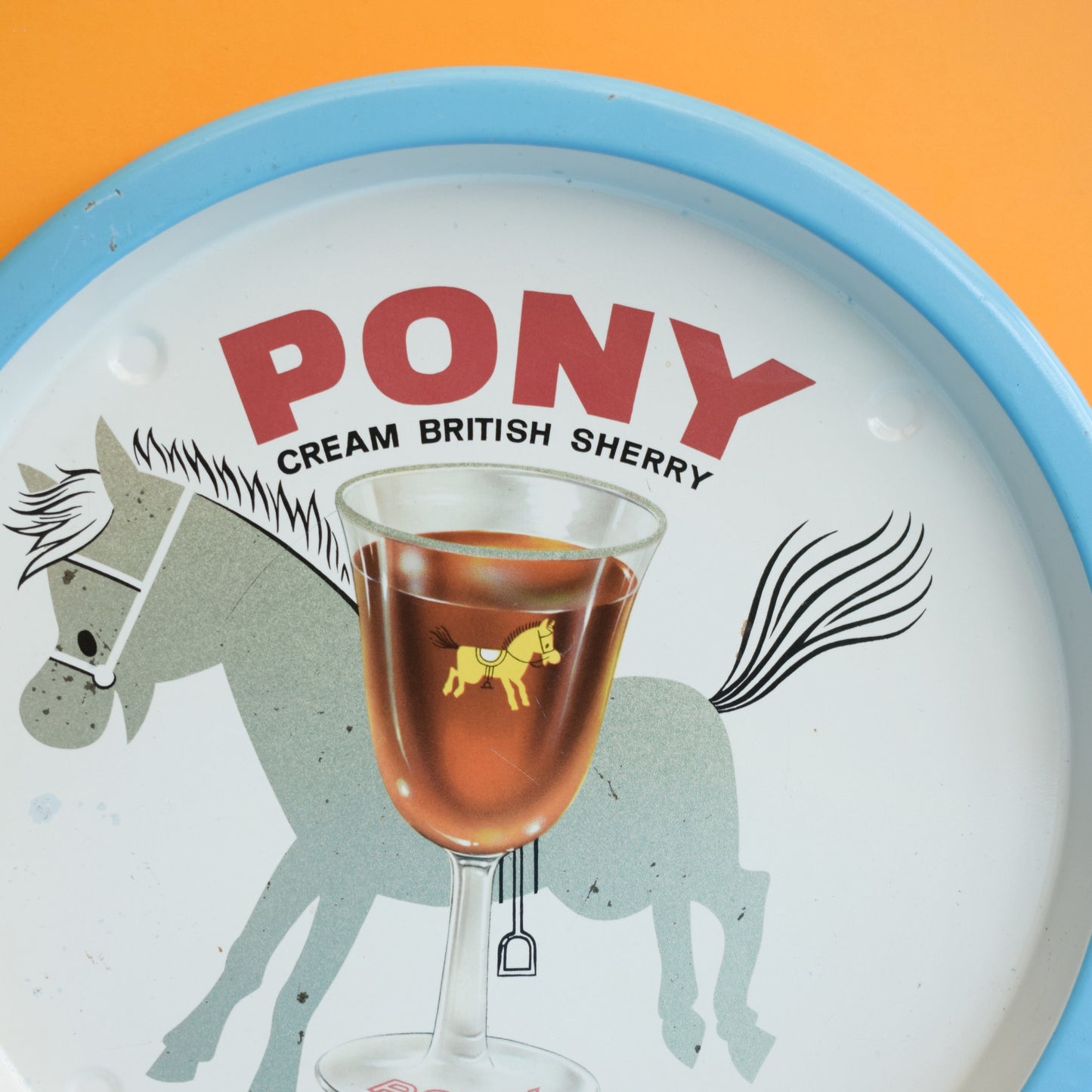 Vintage 1960s Kitsch Pony Drinks Tray - Tin