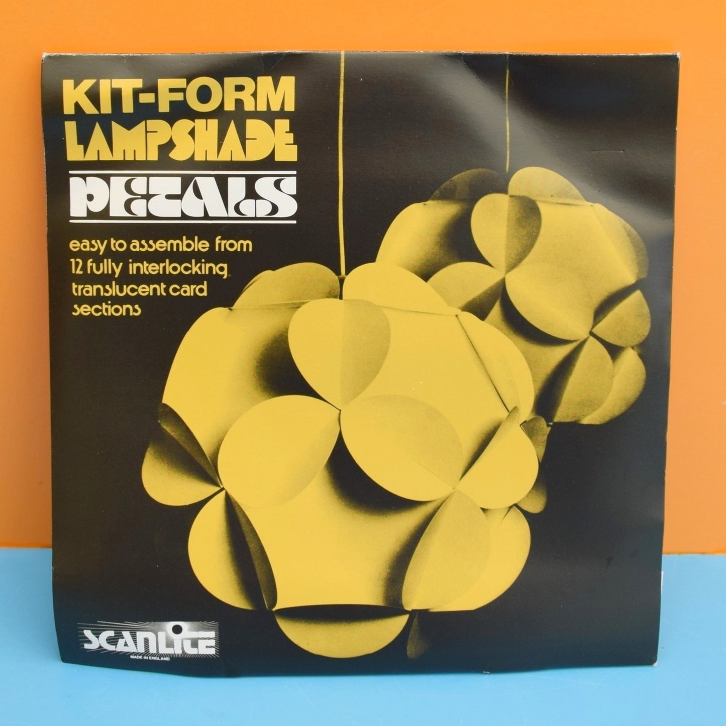 Vintage 1970s Flat Packed Light Fitting / Shade - Pink Or Yellow