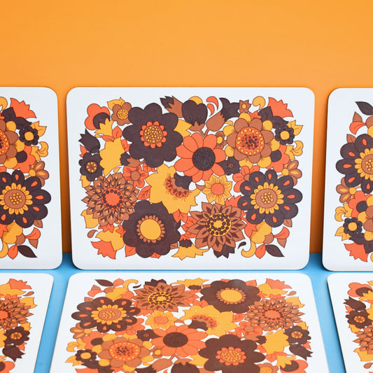 Vintage 1970s M&S Placemats x6  - Flower Power