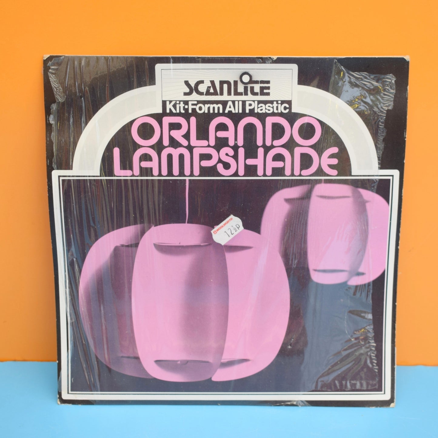 Vintage 1970s Flat Packed Light Fitting / Shade - Pink Or Yellow