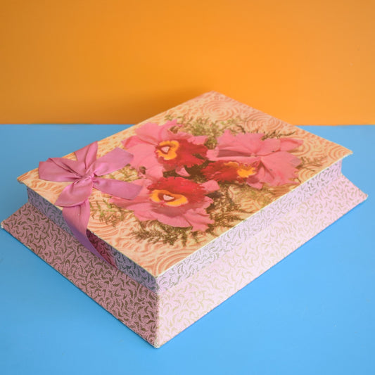 Vintage 1960s Chocolate Box - Pink Orchids