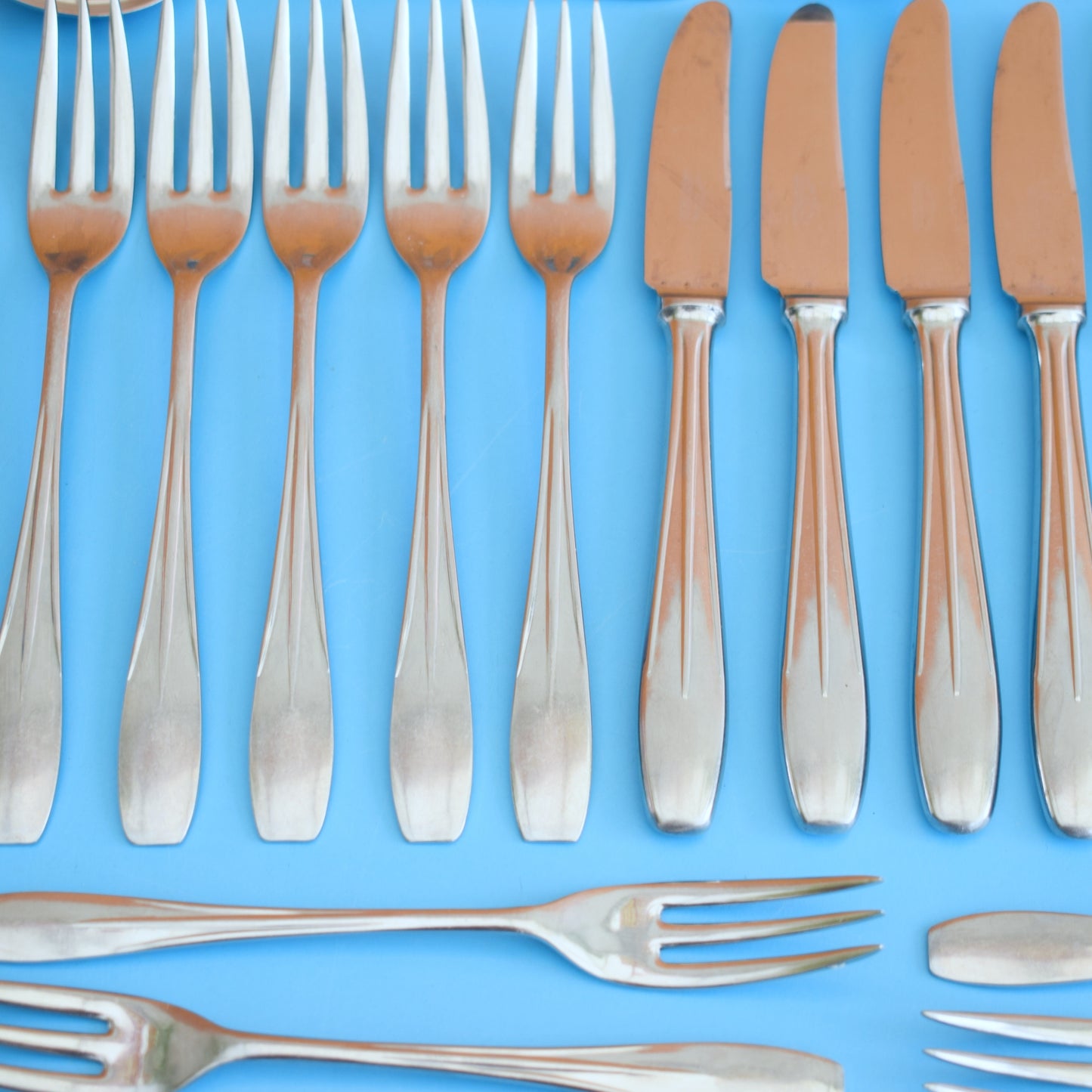 Vintage 1960s Stainless Steel Cutlery Set - C B & S England by Vintage