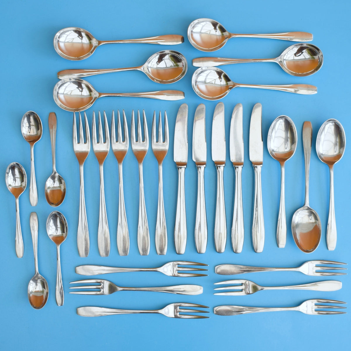 Vintage 1960s Stainless Steel Cutlery Set - C B & S England by Vintage