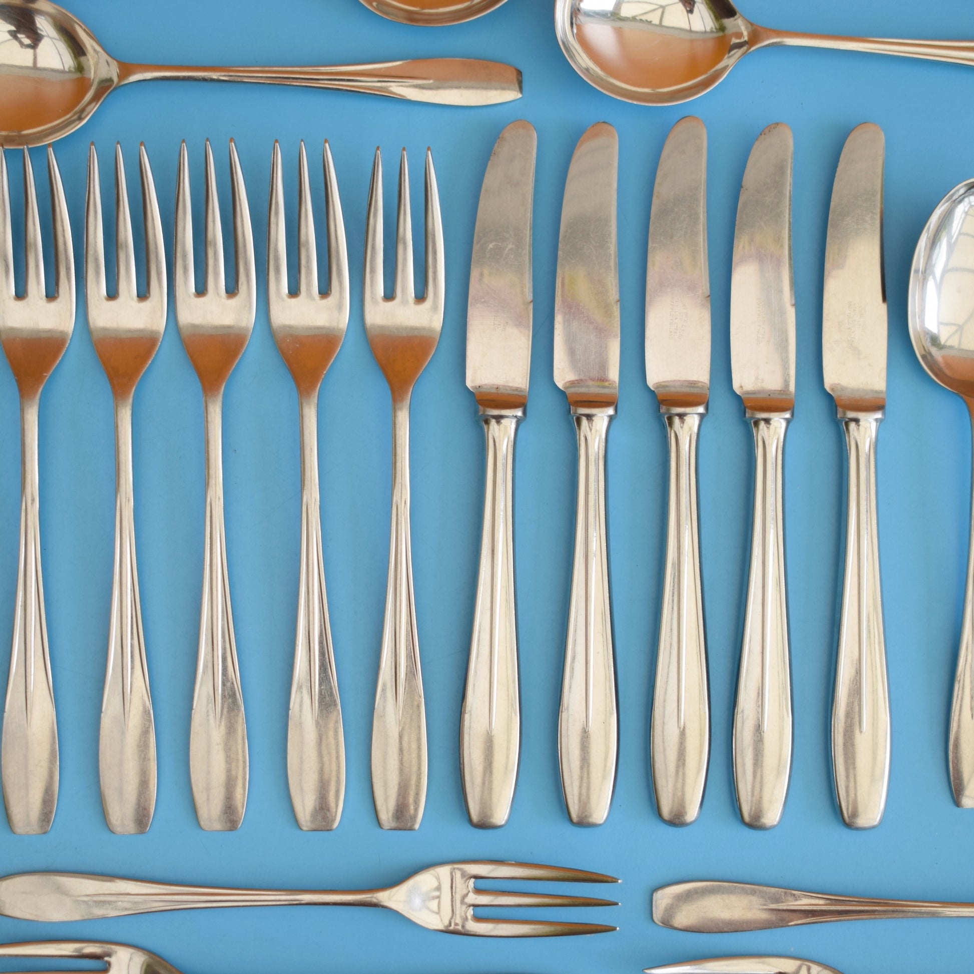 Vintage 1960s Stainless Steel Cutlery Set - C B & S England by Vintage