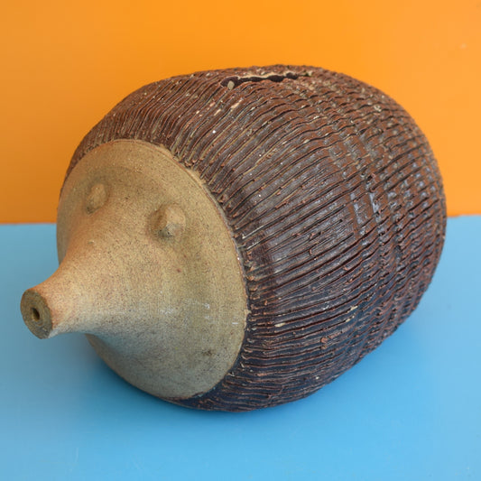 Vintage 1970sStudio Pottery Hedgehog Sgraffito Money Box