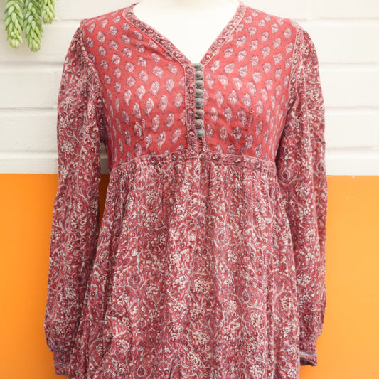 Vintage 1970s Indian Cotton Dress - Purple