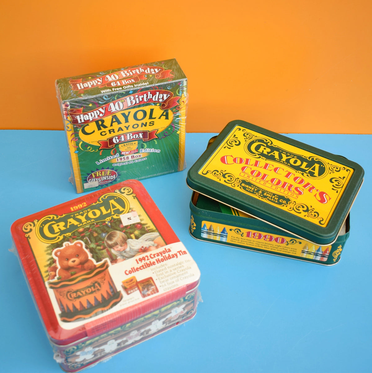Vintage 1990s Crayola Wax Crayons - Boxed, Retired & Collectors Tin by Vintage