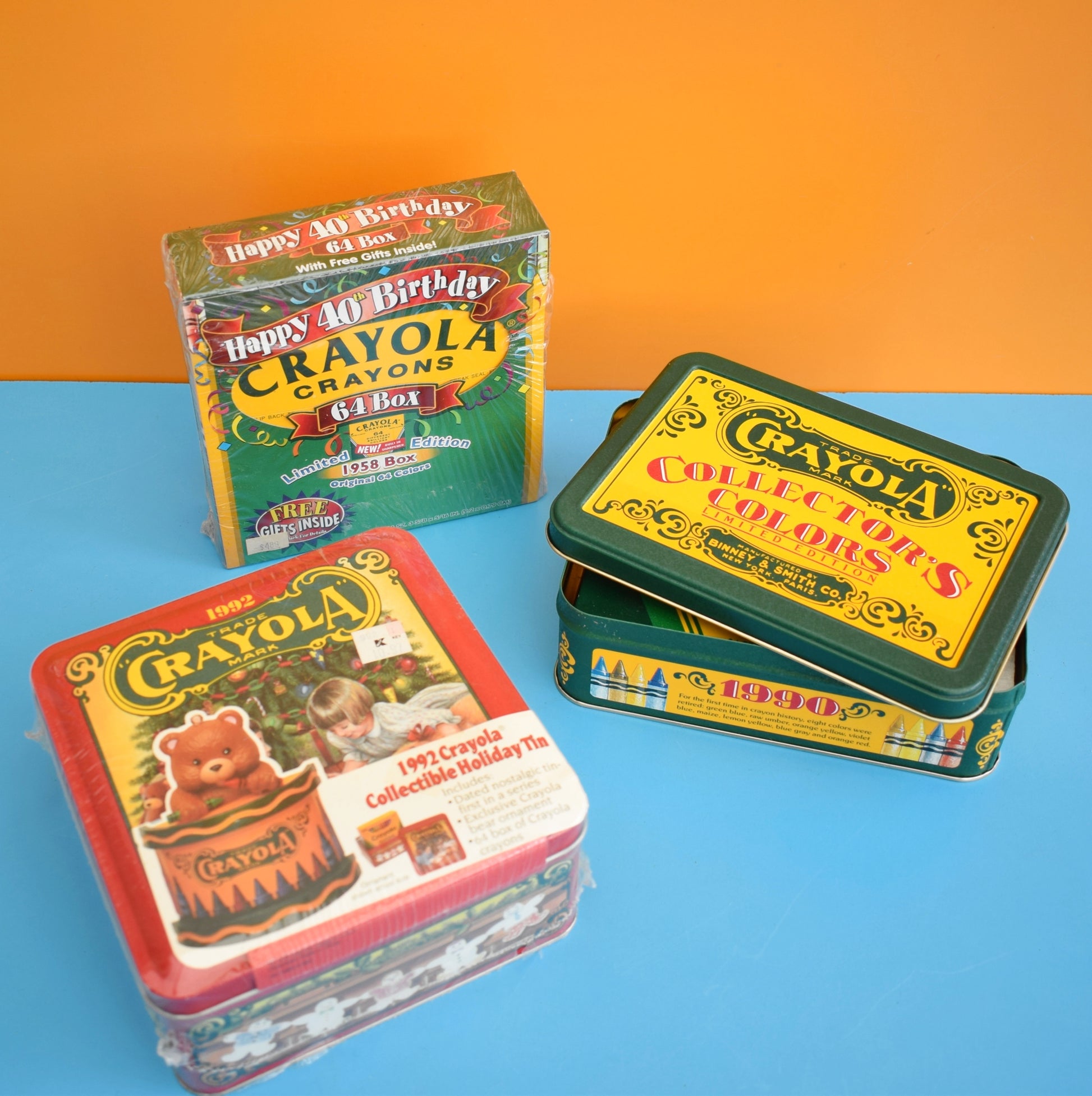 Vintage 1990s Crayola Wax Crayons - Boxed, Retired & Collectors Tin by Vintage