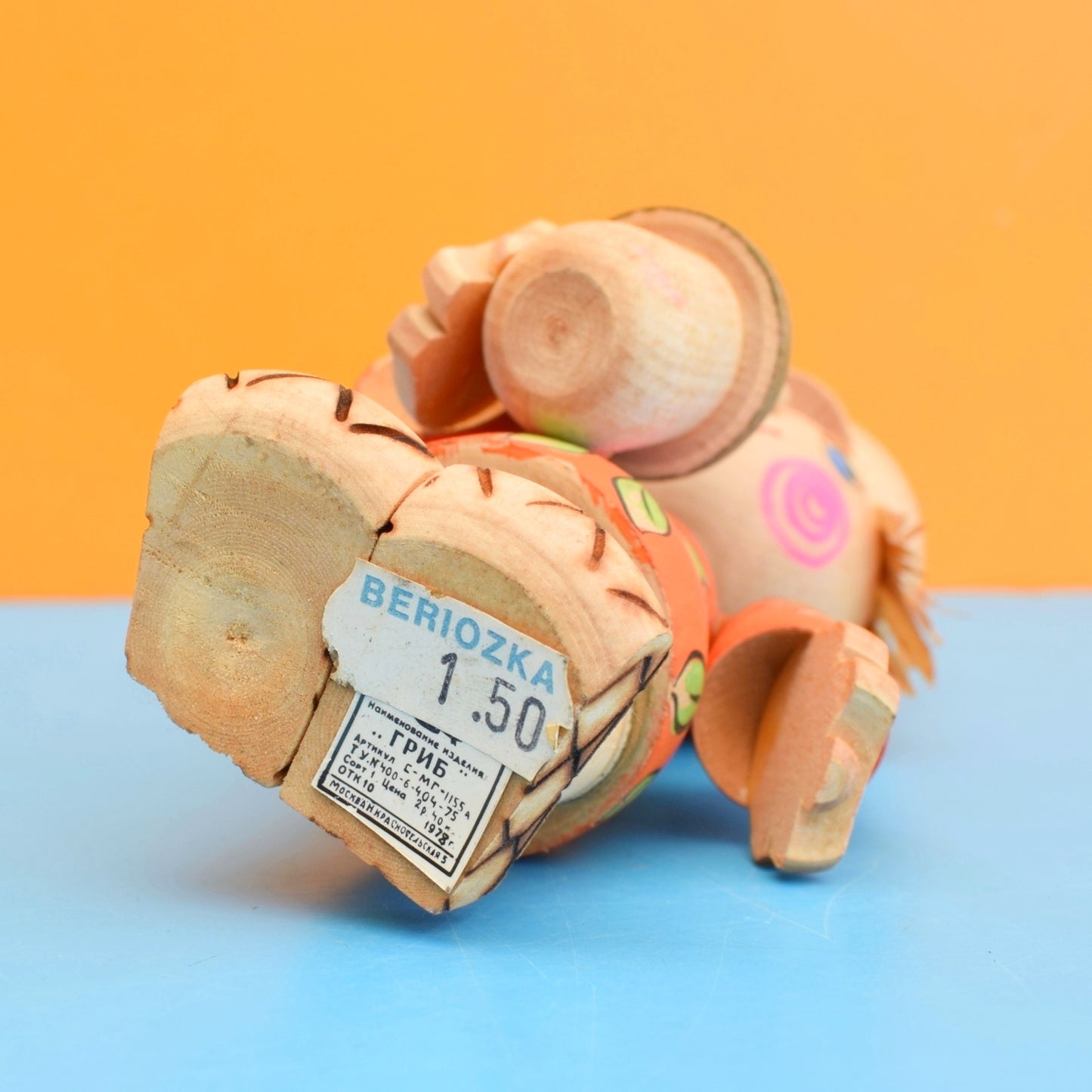 Vintage 1970s Wooden Russian Painted Figures .