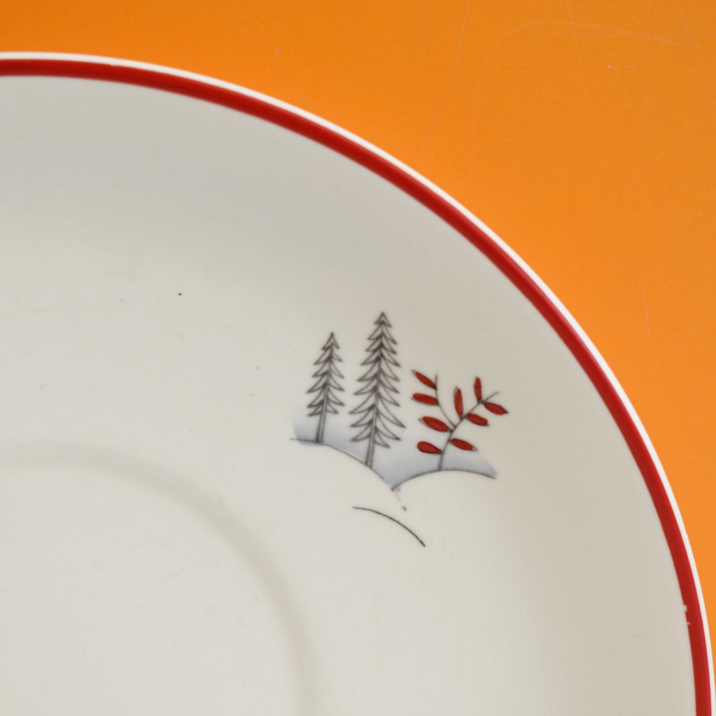 Vintage 1950s Crown Devon Stockholm Saucers x6 - Red Stag by Pineapple Retro