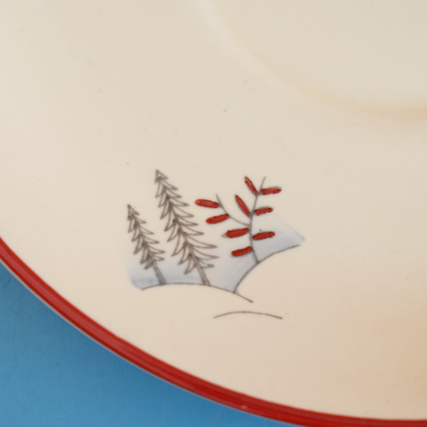 Vintage 1950s Crown Devon Stockholm Saucers x6 - Red Stag by Pineapple Retro