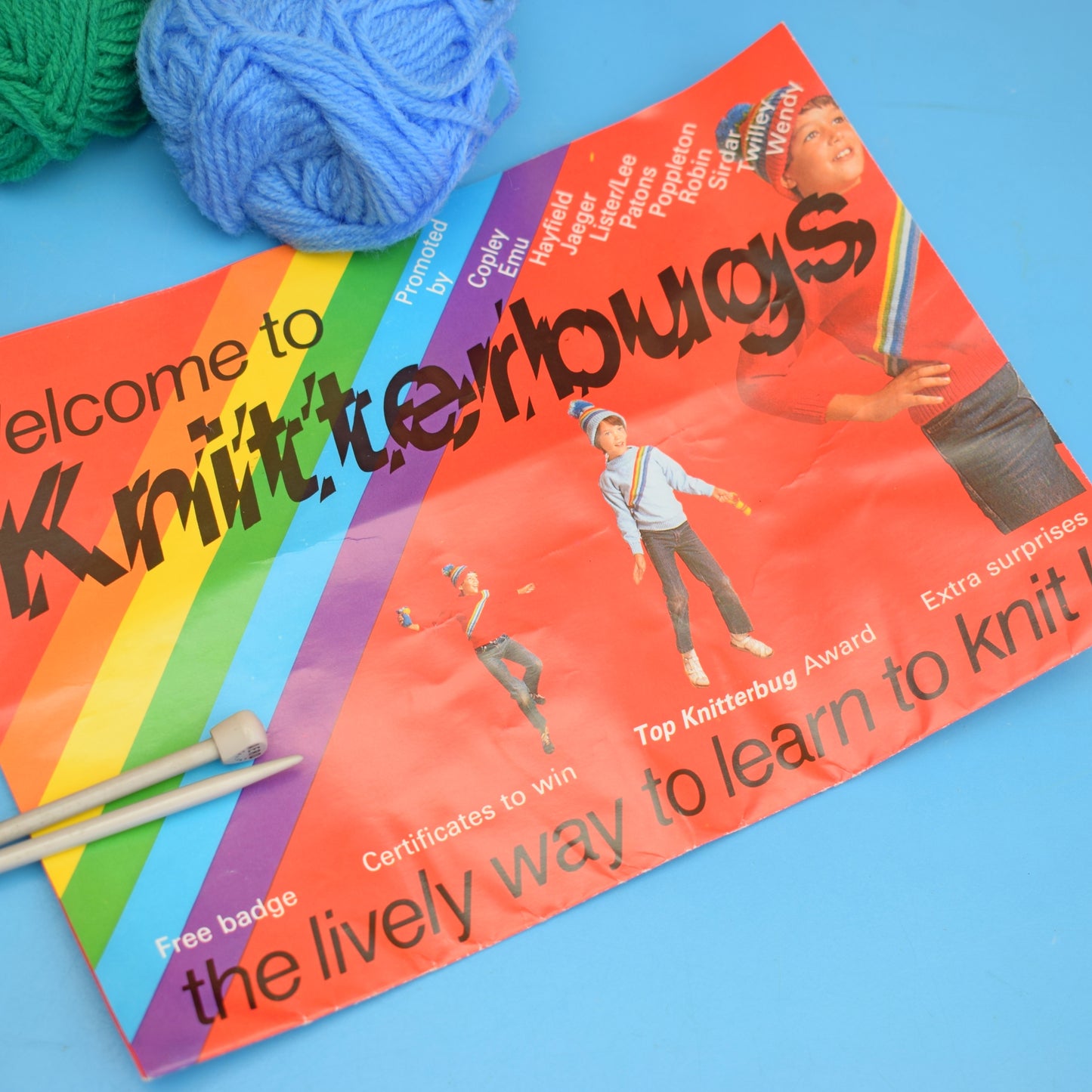 Vintage 1980s Vinyl knitterbug Rainbow Set