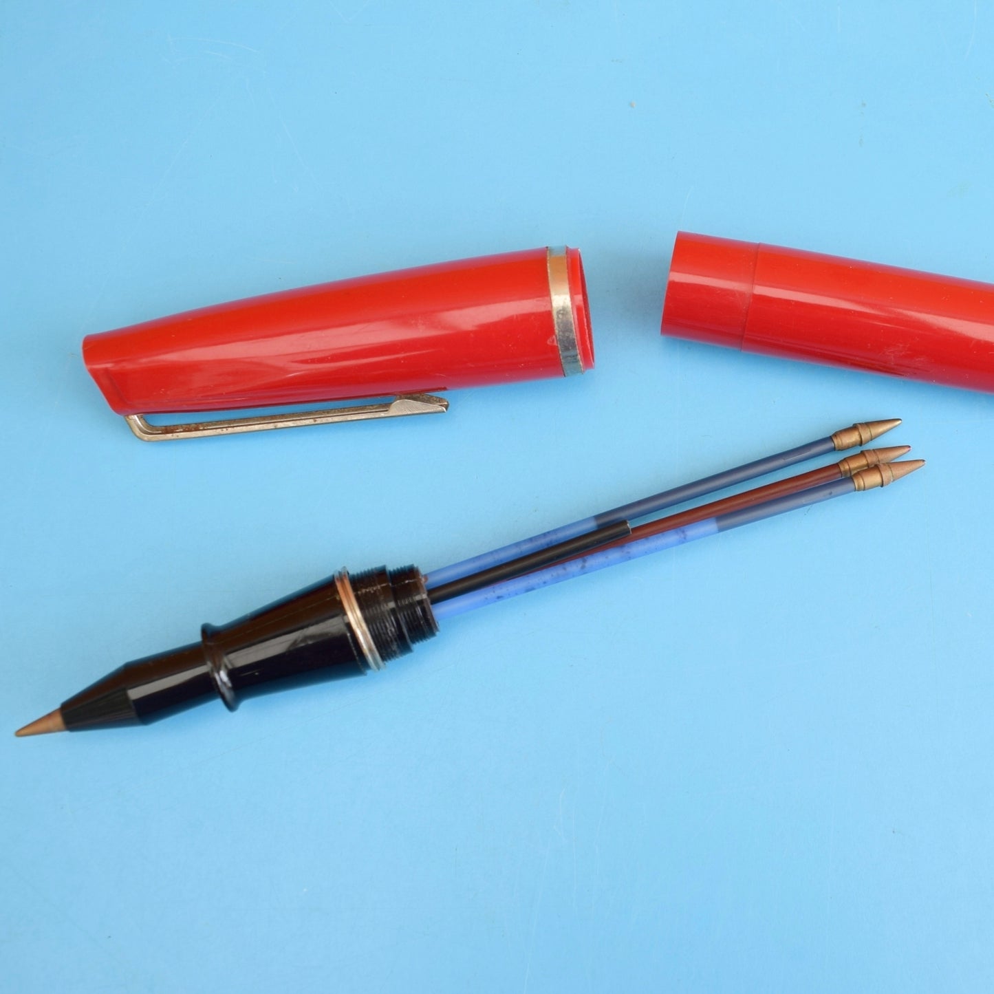 Vintage 1970s Oversized Fountain Pen Biro! - Multi Coloured Tips
