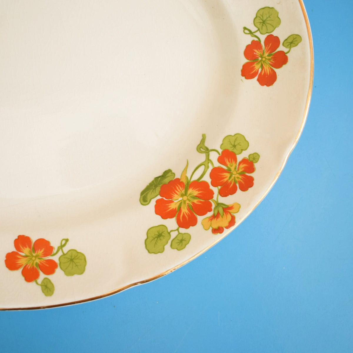 Vintage 1940s Meat Plates - Nasturtiums - Newhall/ Wedgwood by Vintage
